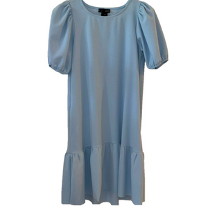 AQUA Bloomingdale’s Light Blue Pouf Sleeve Short Dress Size XS
